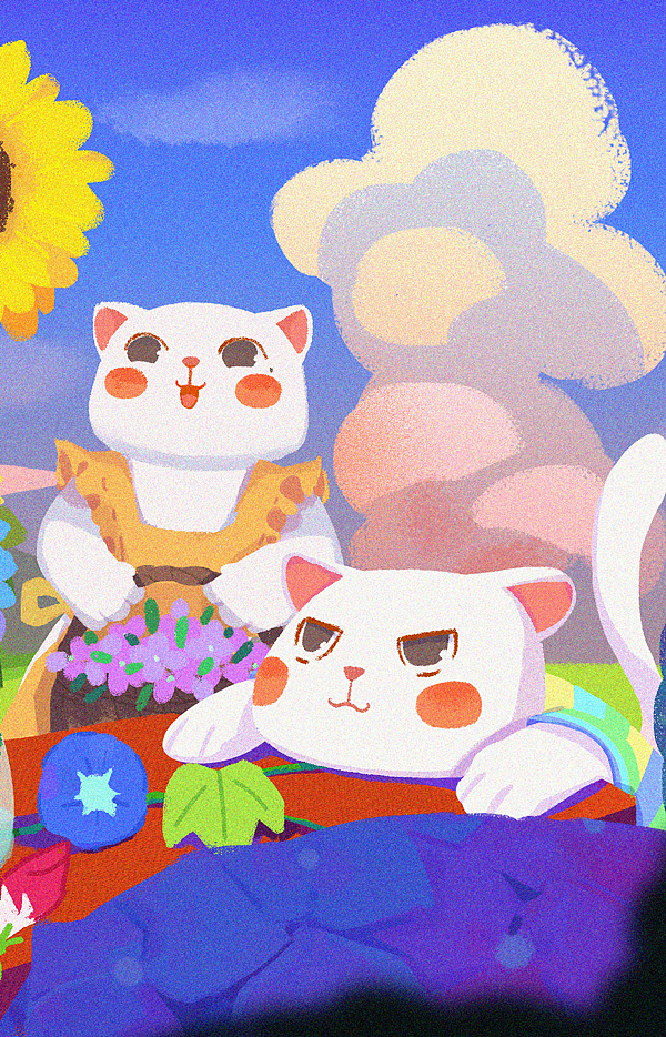 夏天的花园（图ZMTY4MjA1NzIw） - 商业插画 - 站酷设计师大眼TATA原创素材 - 站酷ZCOOL