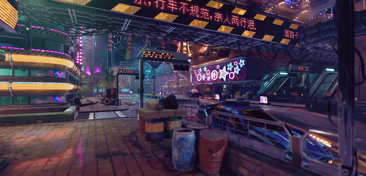 Ue4地编_参考：赛博朋克霓虹中国（图ZMjYyMTY4ODcy） - VR设计 - 站酷设计师YAN一岩原创素材 - 站酷ZCOOL