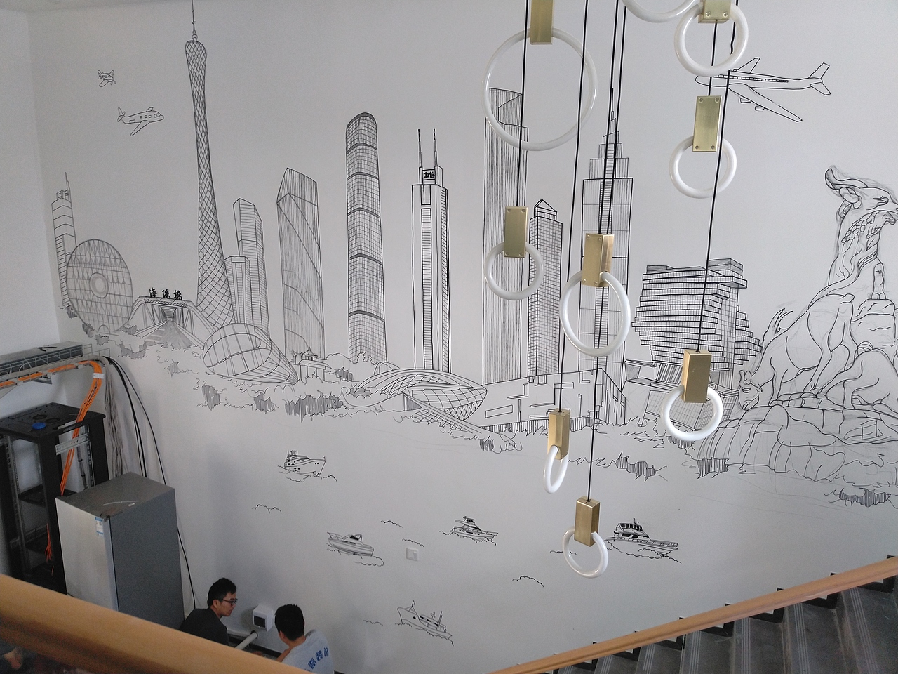 广州办公室建筑墙体彩绘纯手绘（图ZMTM1MzU0MzE2） - 绘画 - 站酷设计师十里马儿原创素材 - 站酷ZCOOL