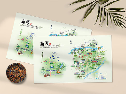 商河全域旅游手绘示意图