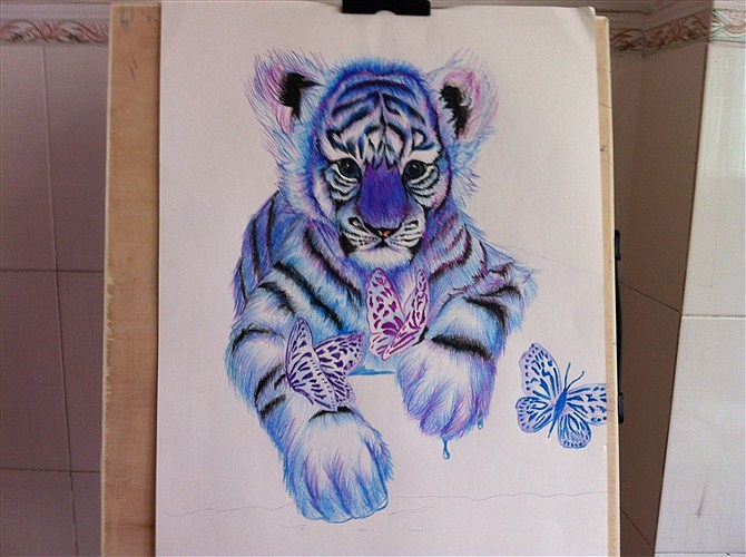 彩铅和色粉条的混搭