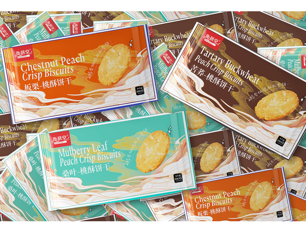 Biscuit packaging design桃酥饼干/韧性饼干包装设计