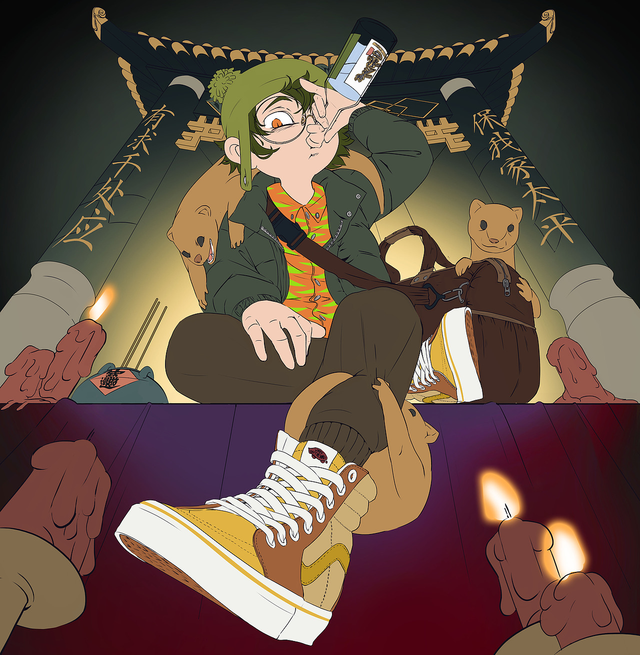 出马仙-胡家原画及绘画过程