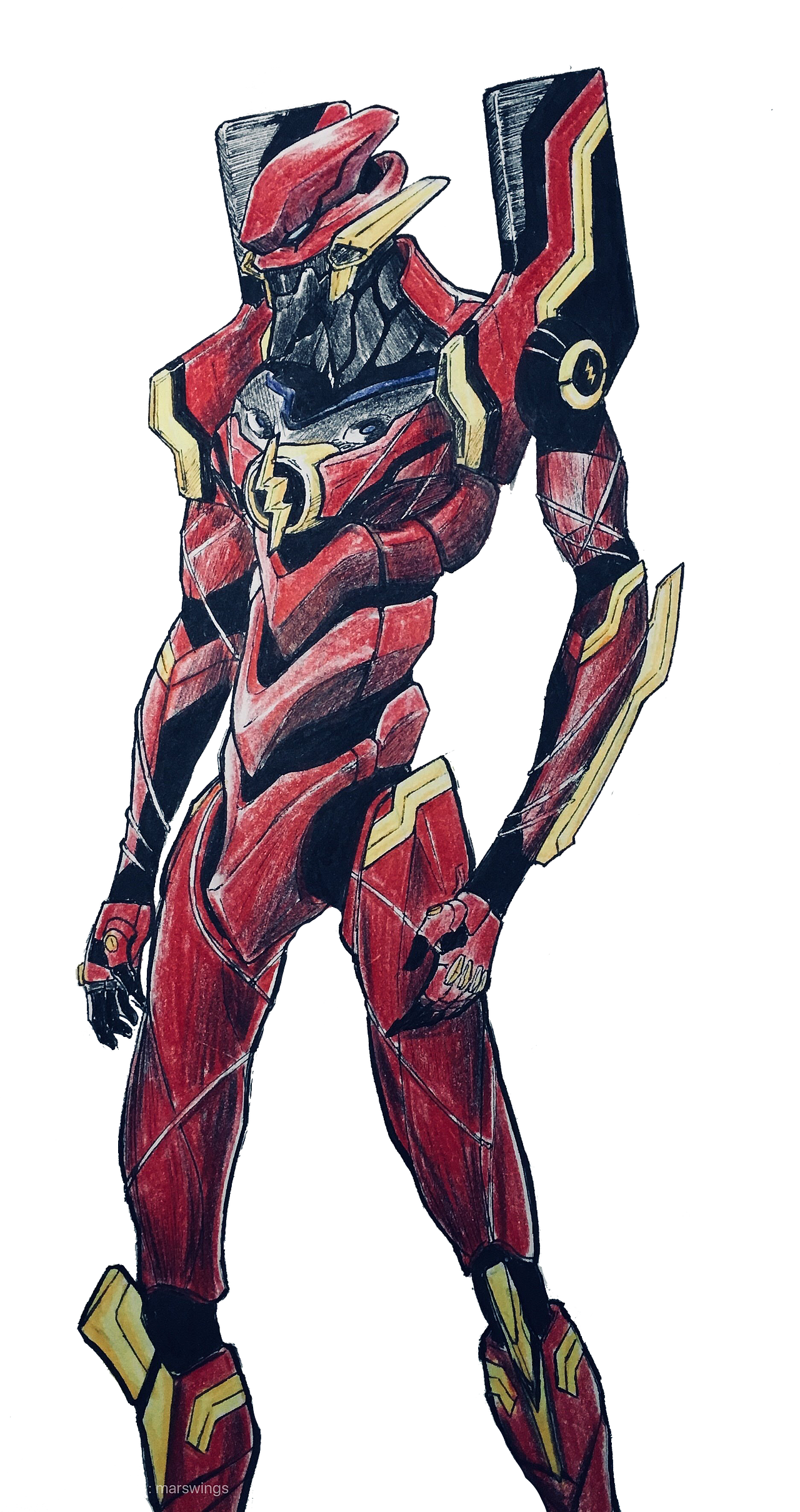 手绘-闪电二号机