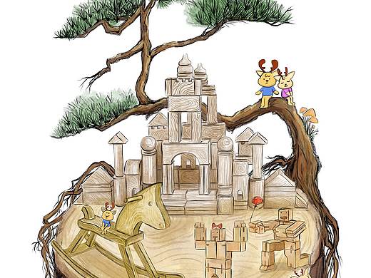 原木创意插画