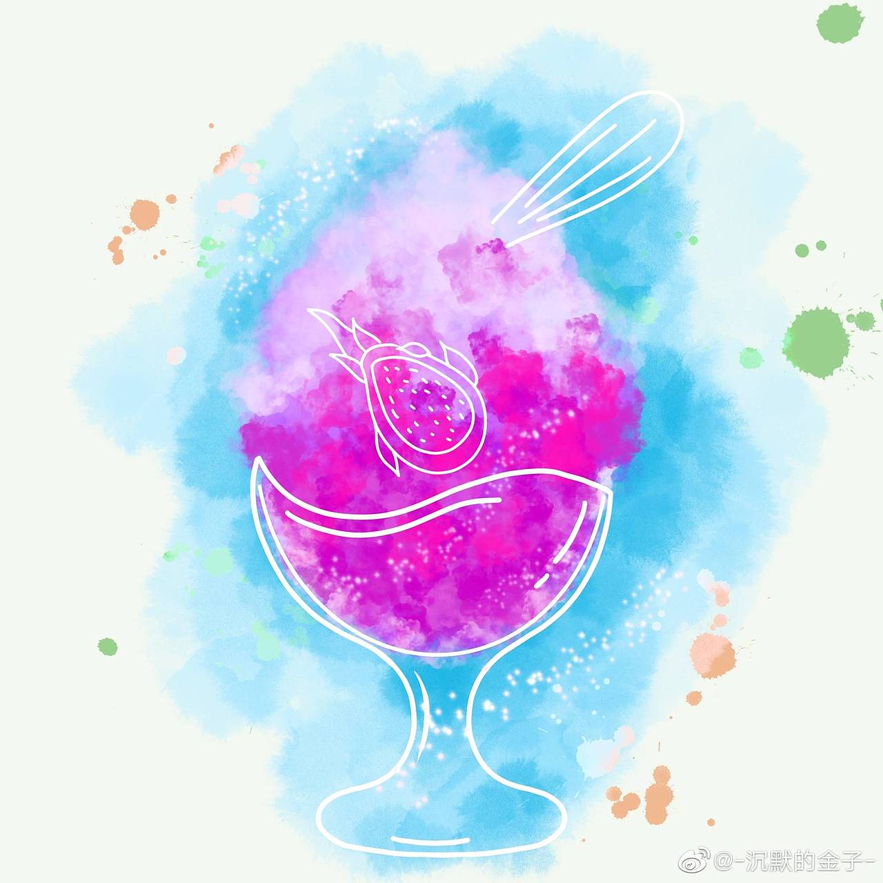 一杯刨冰（图ZMTg0MjY0MTAw） - 新锐潮流插画 - 站酷设计师crossheart12原创素材 - 站酷ZCOOL