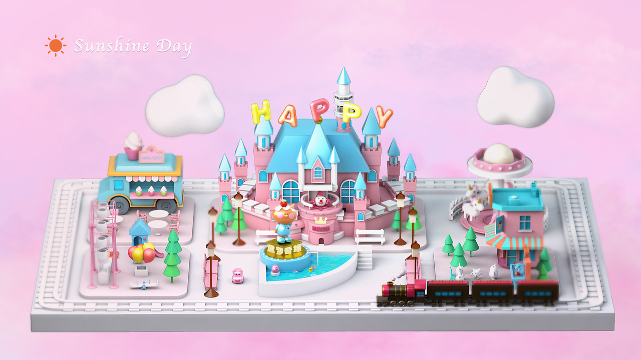 卡通游乐场 场景建模