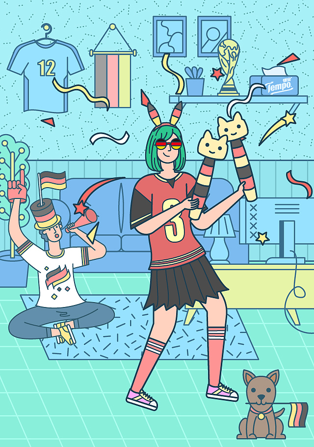 Tempo世界杯打call球迷look插画（图ZMTI2NTg0MzE2） - 商业插画 - 站酷设计师Samuel_Chen插画原创素材 - 站酷ZCOOL