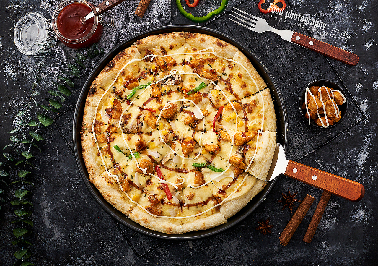 上海美食菜单拍摄纸西餐焗饭披萨意大利面