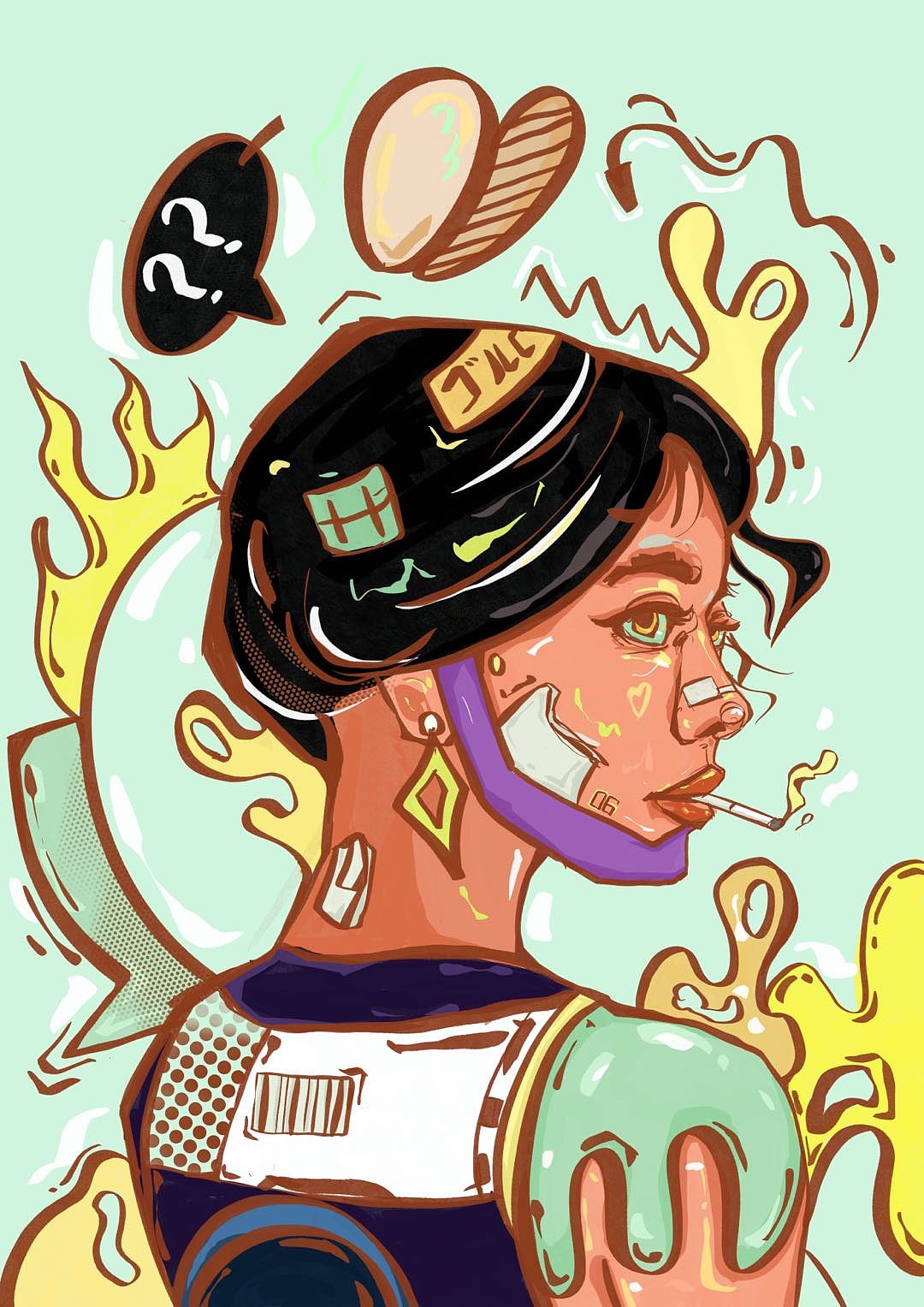 涂鴉人物插畫—朋克風(fēng)（圖ZMjg3MjQyMjIw） - 藝術(shù)插畫 - 站酷設(shè)計(jì)師Z64691215原創(chuàng)素材 - 站酷ZCOOL