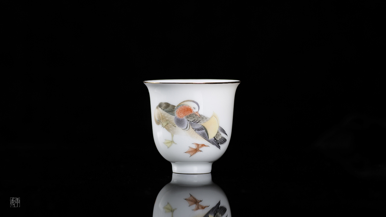 馨浓情深 陶瓷新彩单杯|手工艺|工艺品设计|飞鸟与