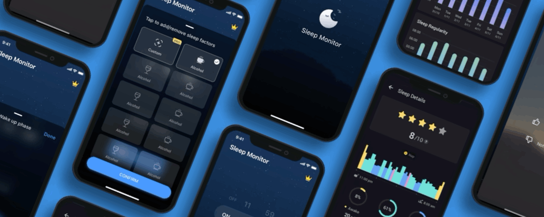 Sleep Monitor（图ZMjQxNzQ5NDI0） - APP界面 - 站酷设计师美珍原创素材 - 站酷ZCOOL