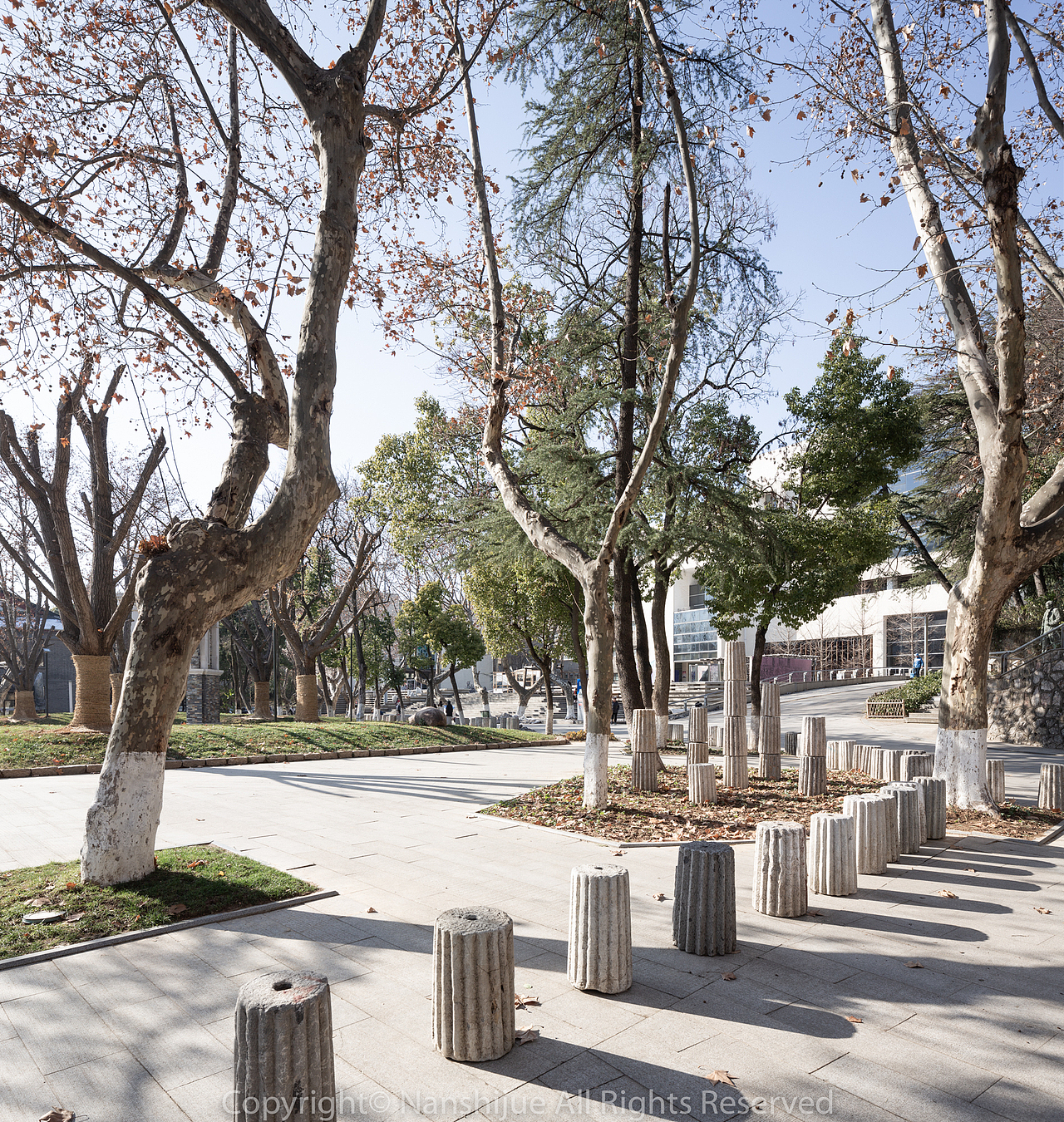 南京艺术学院冬天雪景大学校园建筑景观摄影作品金陵