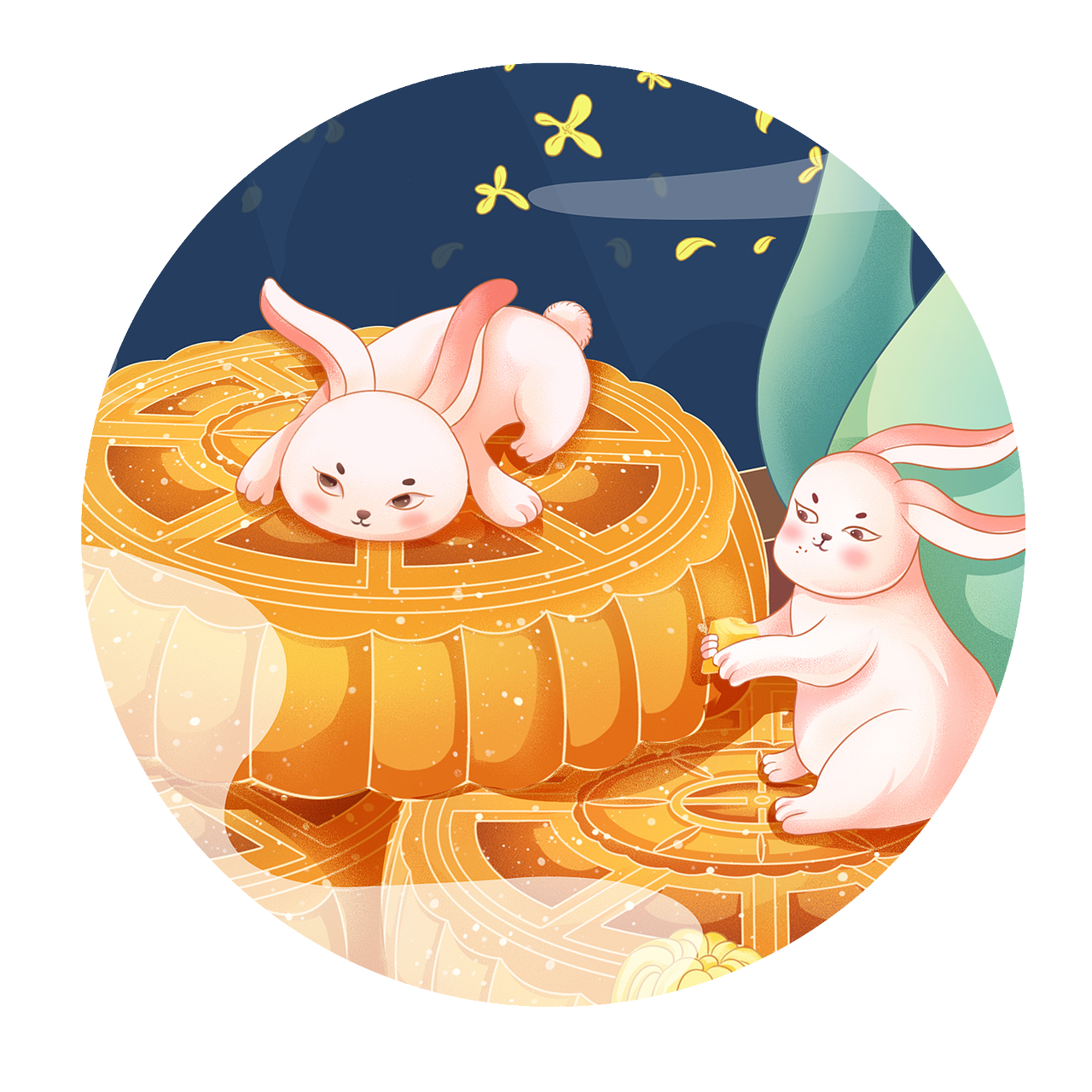 中秋节包装插画_爱画画的艺霖-站酷zcool