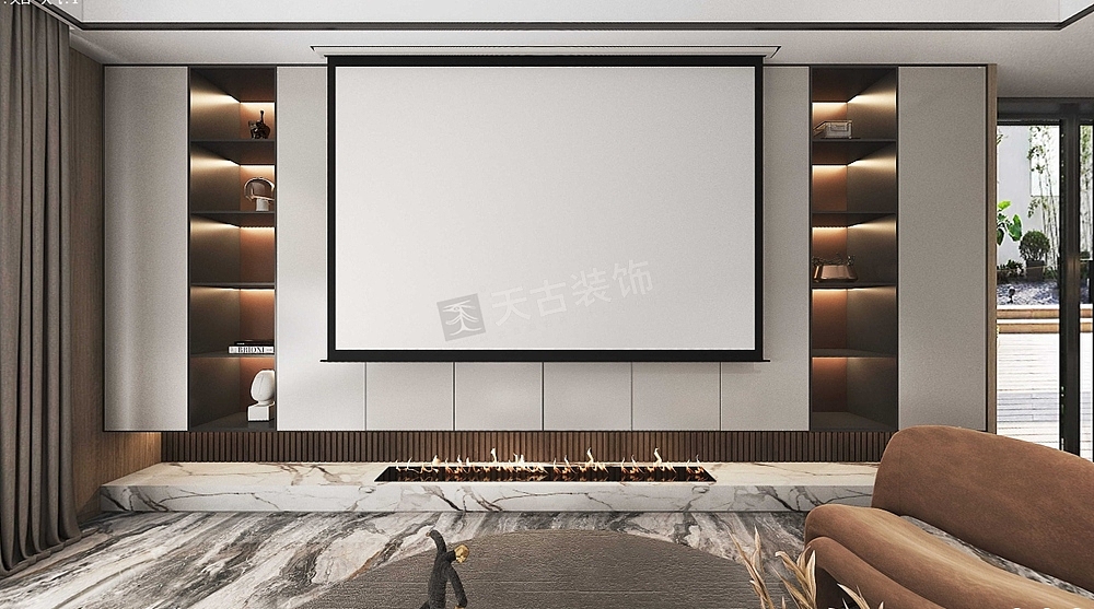 俊峰山万里叠拼别墅装修,现代轻奢风格户型方案设计图