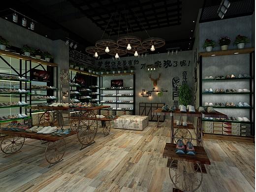 工装鞋店 效果图设计