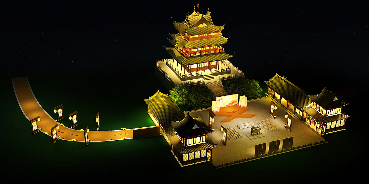 发布会 舞美设计 3d效果图 舞台效果图