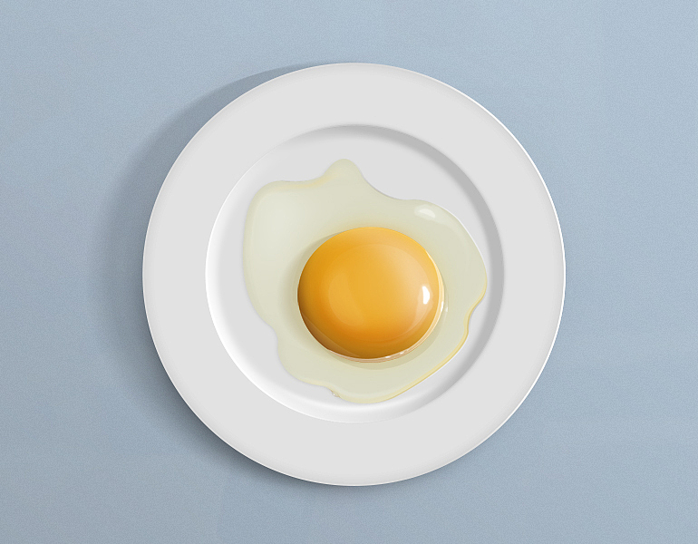 盘子鸡蛋质感练习--柔软 弹润