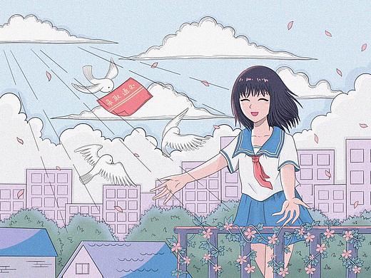 開學(xué)季，致學(xué)子（個人主頁-ZNDczNzM3NzI=） - 單幅漫畫 - 站酷設(shè)計師三水含原創(chuàng)素材 - 站酷ZCOOL