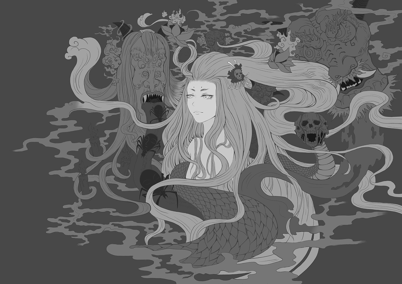 画壁-发姬（图ZMjk3MTg0NTgw） - 艺术插画 - 站酷设计师XF一Bobo原创素材 - 站酷ZCOOL