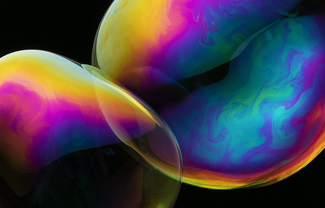 让人心情愉悦的抽象泡沫拍摄