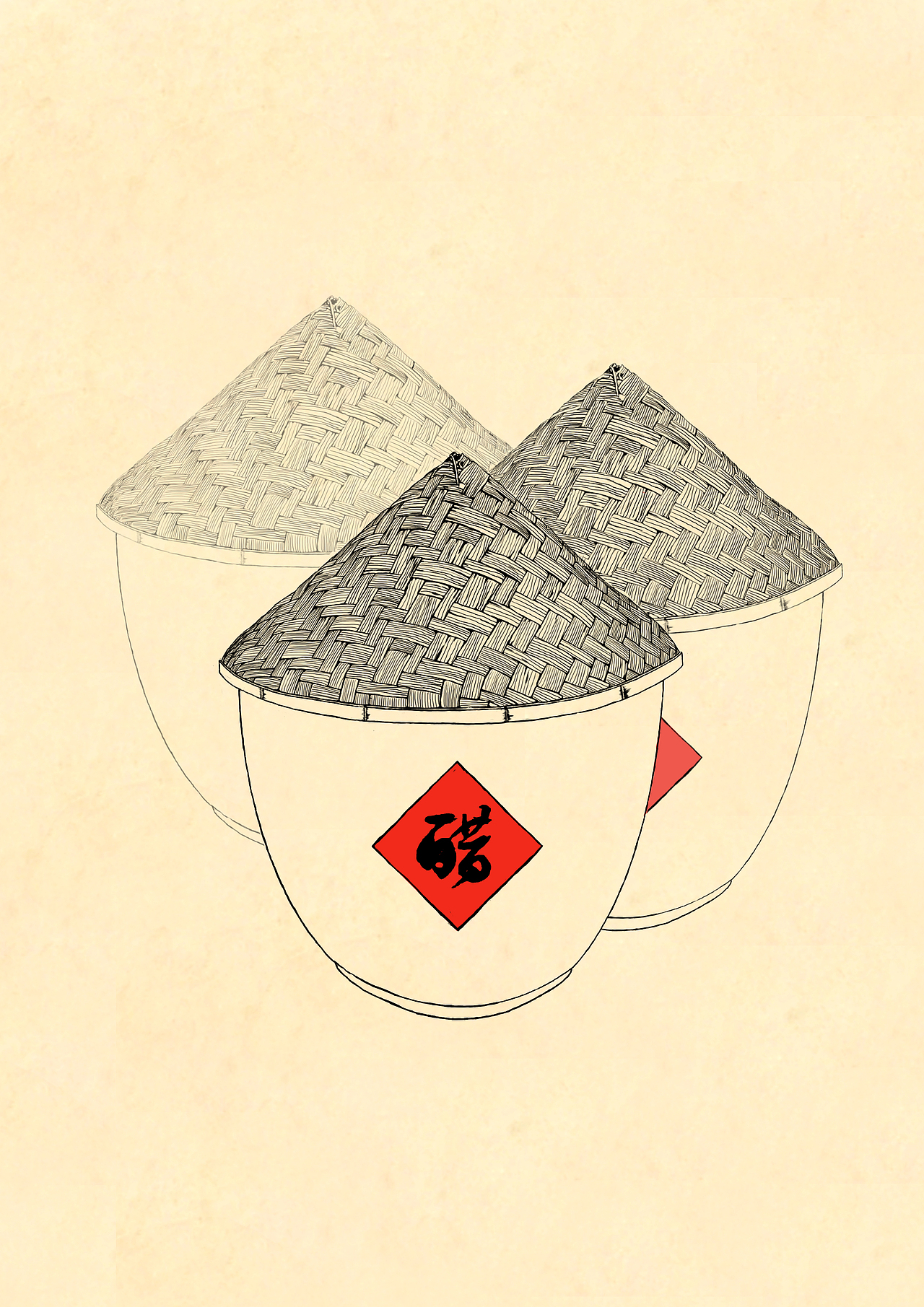 手绘古法酿醋工具