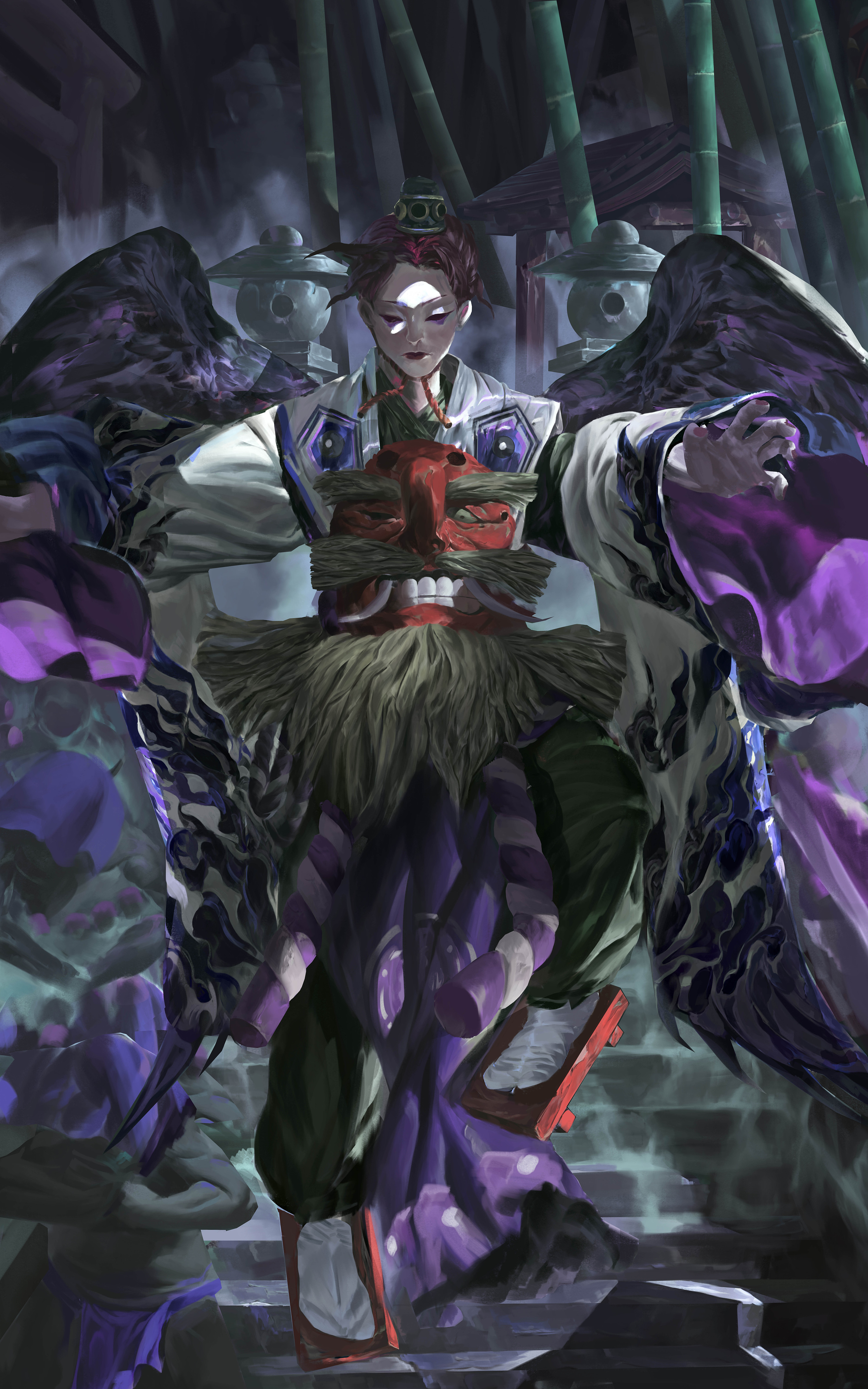 阴阳师大天狗|插画|游戏原画|飞天机器人爆炸了 - 原创作品 - 站酷
