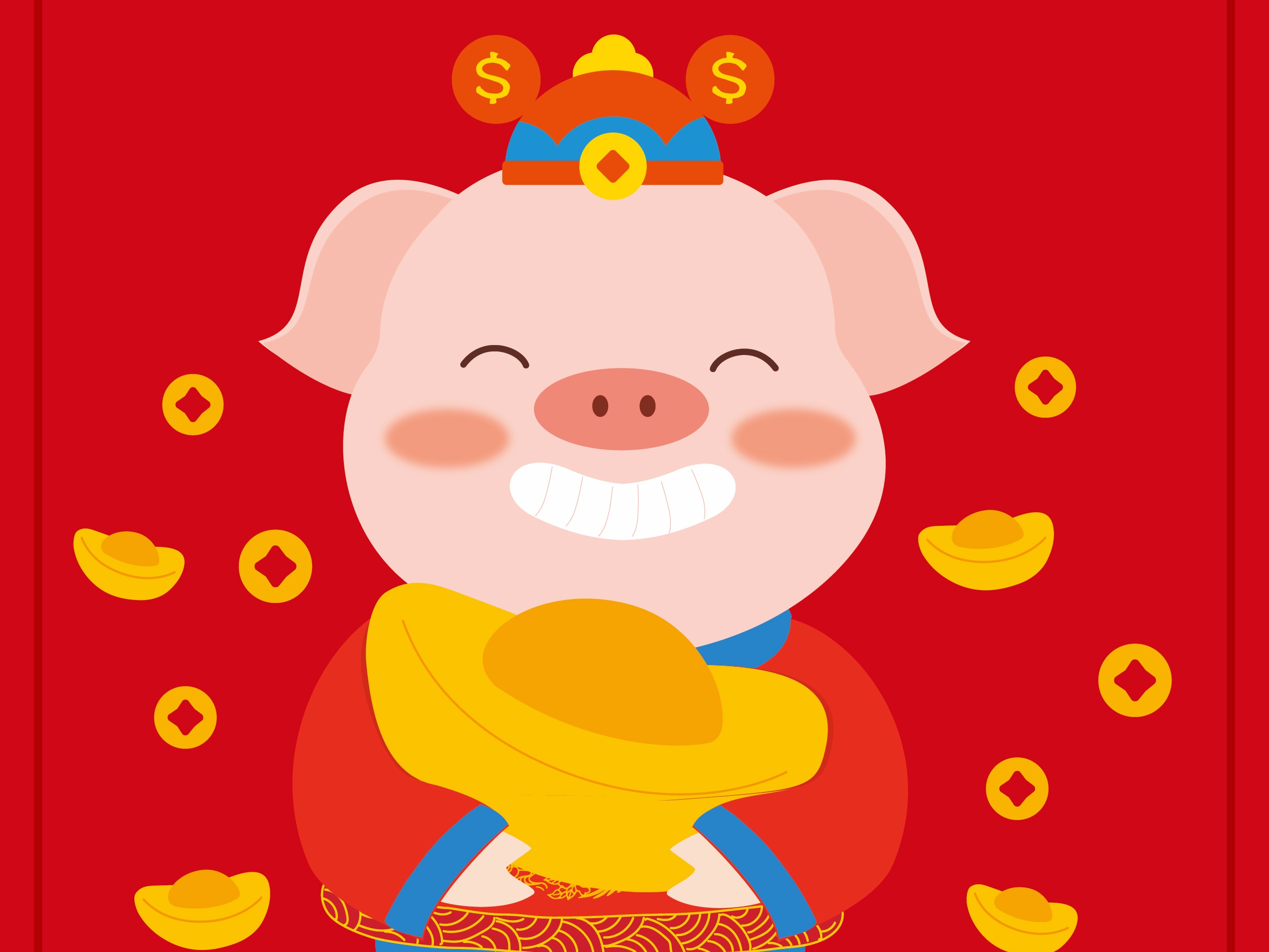 猪小胖卡通配图|插画|商业插画|MANDY果 - 原创作品 - 站酷 (ZCOOL)