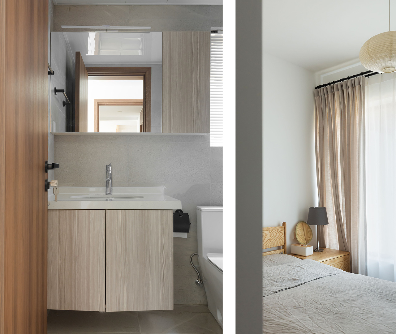 在整个设计里除了植物和日常生活用品，我没有增加一个刻意的装饰，因为我觉得软装并不是一蹴而就靠一些装饰堆积出来，软装的过程其实是生活的过程，将来墙上或许会挂上L先生的字画，或许会贴上旅行的纪念，或许将来还会有小孩的画作~它们都能在这个家里找到合适的位置。
<br>后续就让这个家在流逝的岁月中“自然生长”吧。