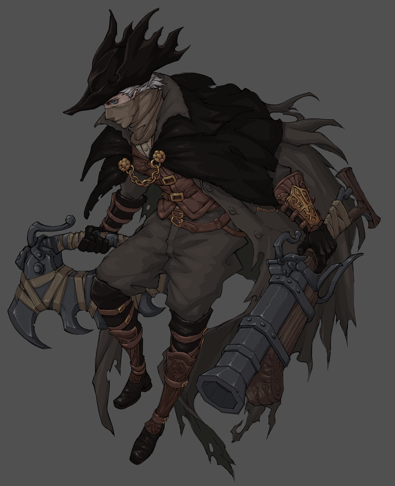 血源诅咒 猎人|插画|游戏原画|巨型野猫人_原创作品-站酷zcool