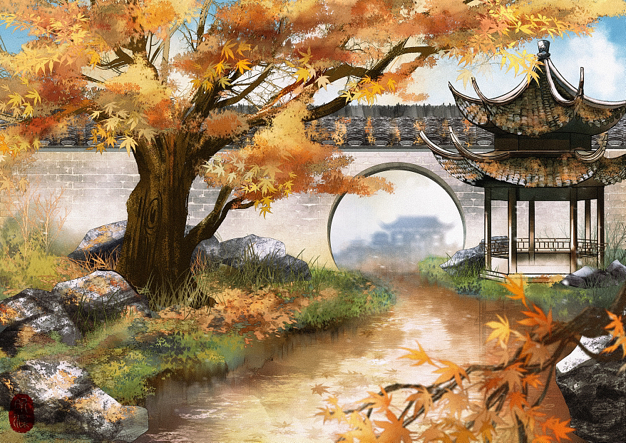 古风氛围感插画