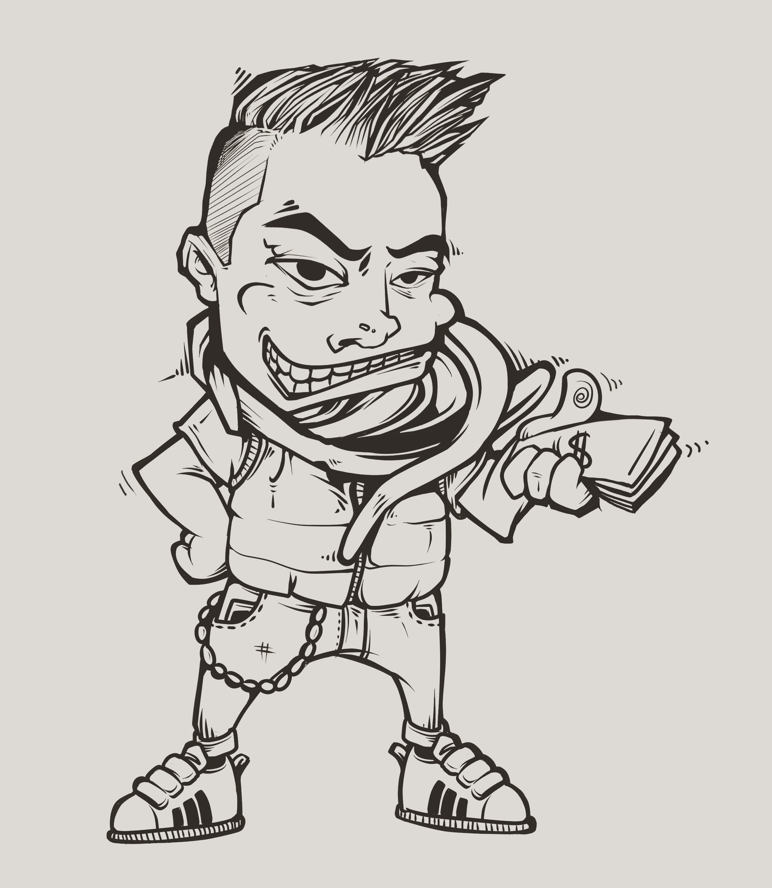 涂鸦风人物形象设计线稿