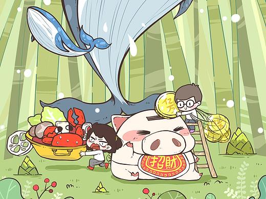 姑且算是猪年愿景图？（个人主页-ZMzIyNzM4Mjg=） - 创作习作 - 站酷设计师桃斯文原创素材 - 站酷ZCOOL