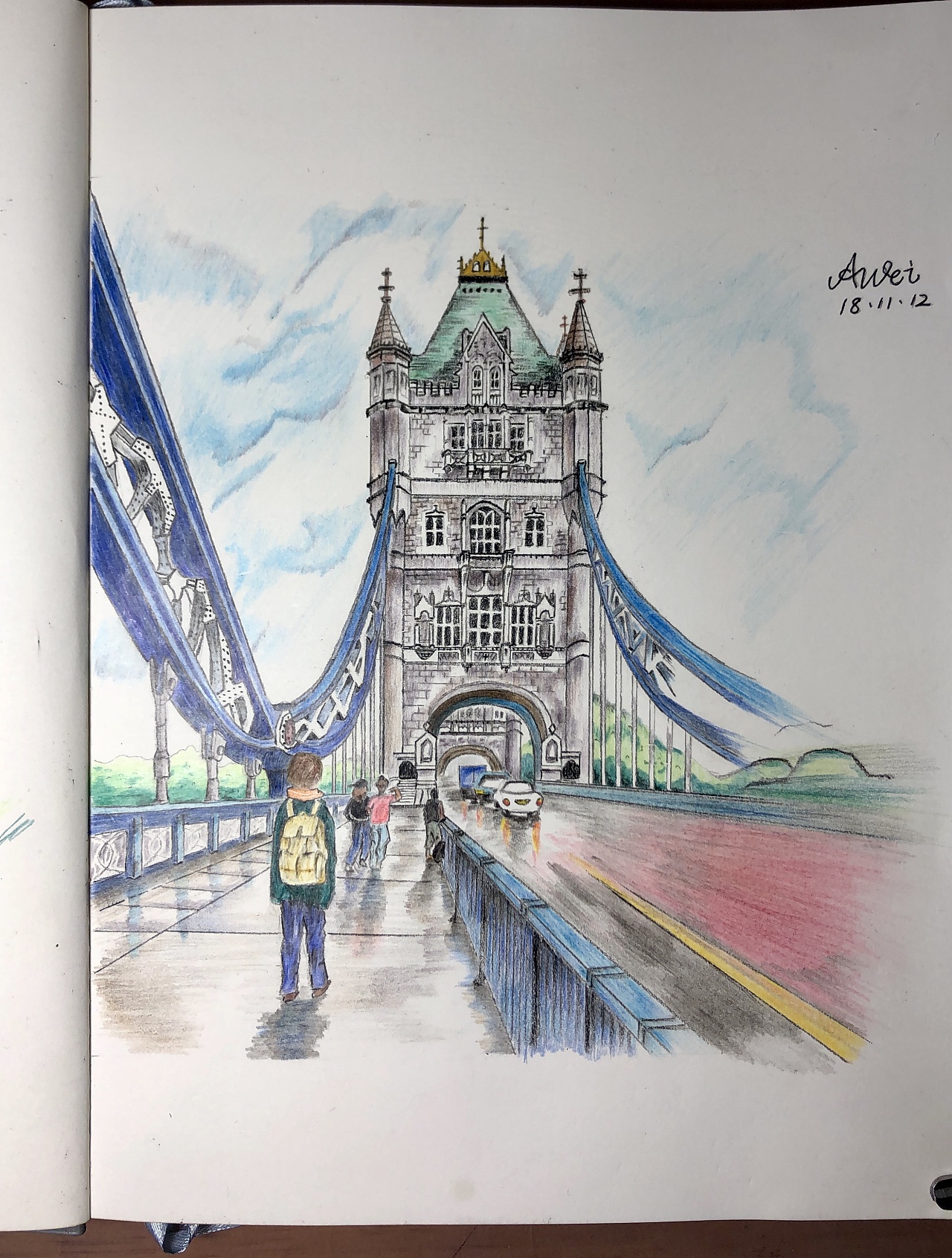 伦敦塔桥儿童画图片