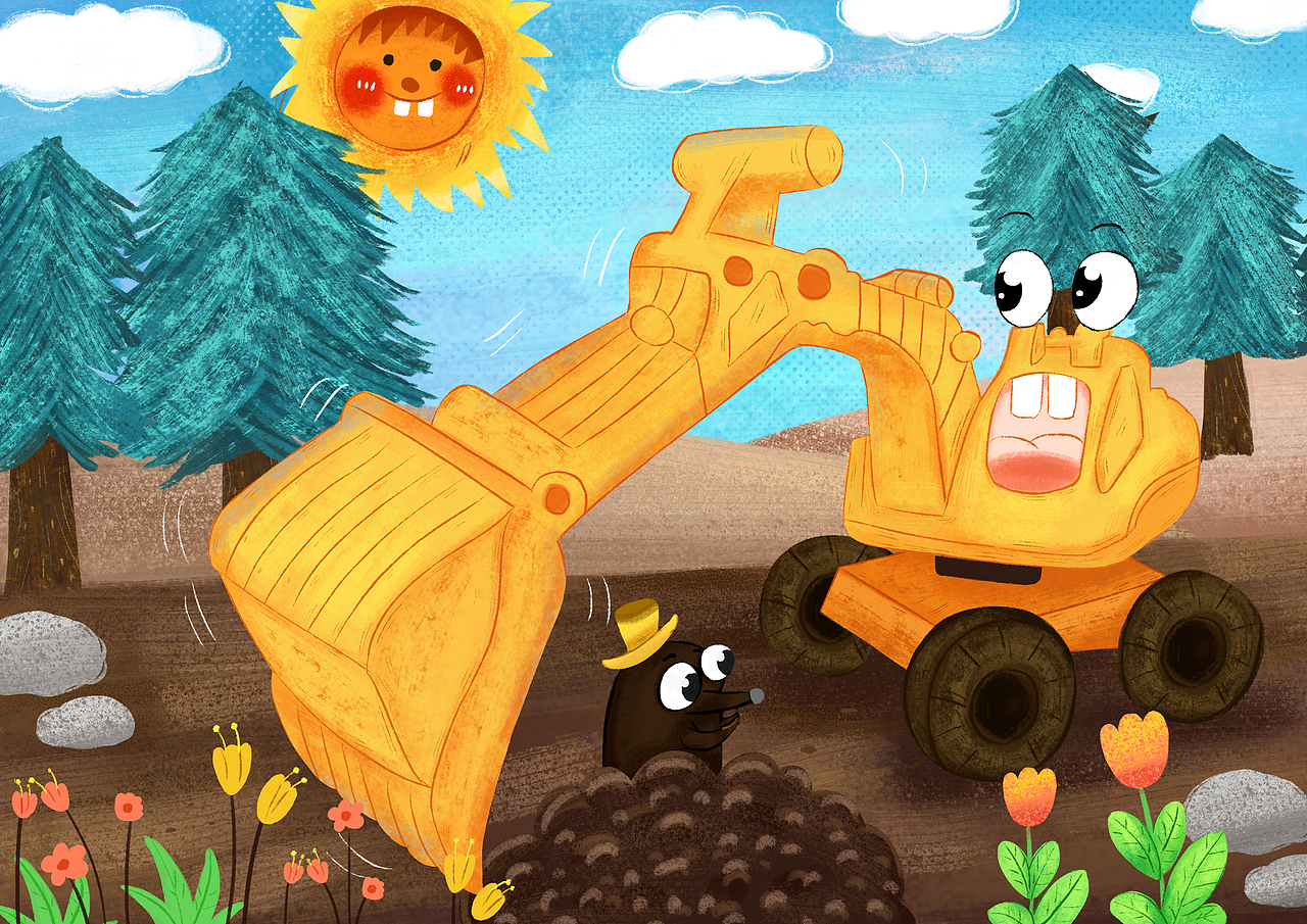 挖土机和鼹鼠的"偶遇&quot