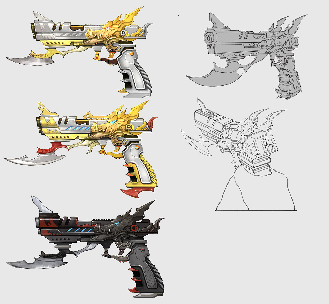 给枪战设计的一些枪支,也算是一种尝试与突破.