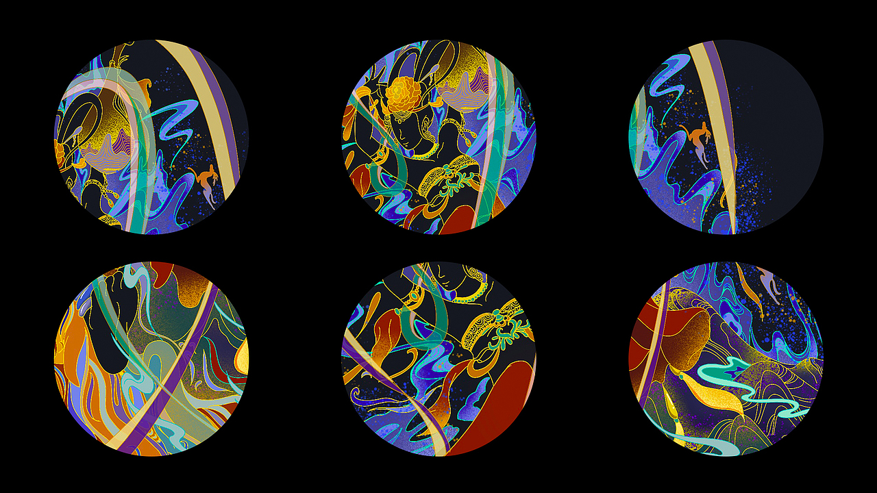 “敦煌飞天”插画（图ZMjc4ODQ3MTQ4） - 海报 - 站酷设计师奶油小方O原创素材 - 站酷ZCOOL