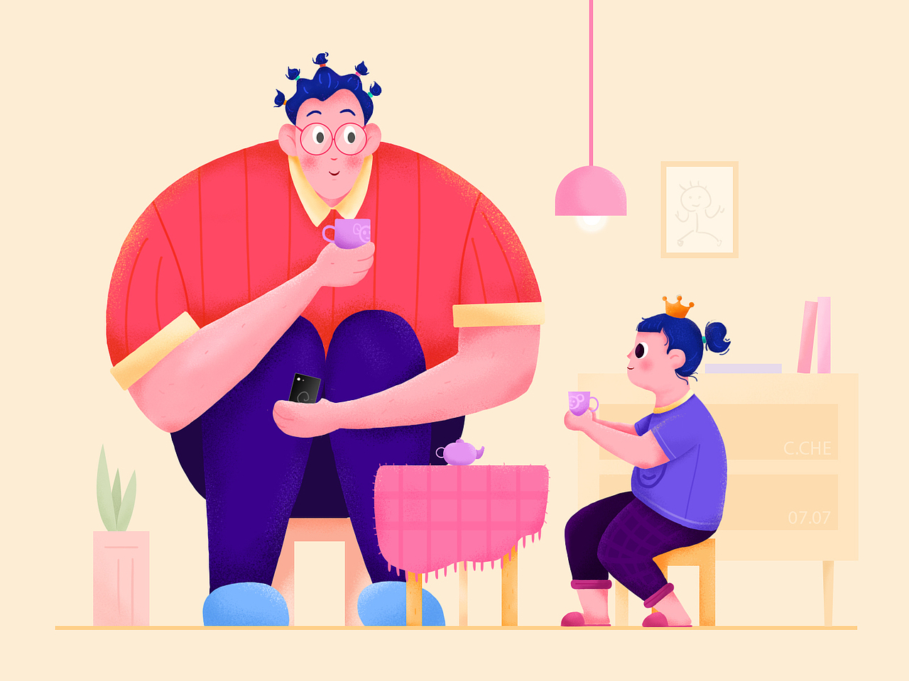 小酌一插画（图ZMTY2MDEyNjY4） - 新锐潮流插画 - 站酷设计师CheChe_原创素材 - 站酷ZCOOL