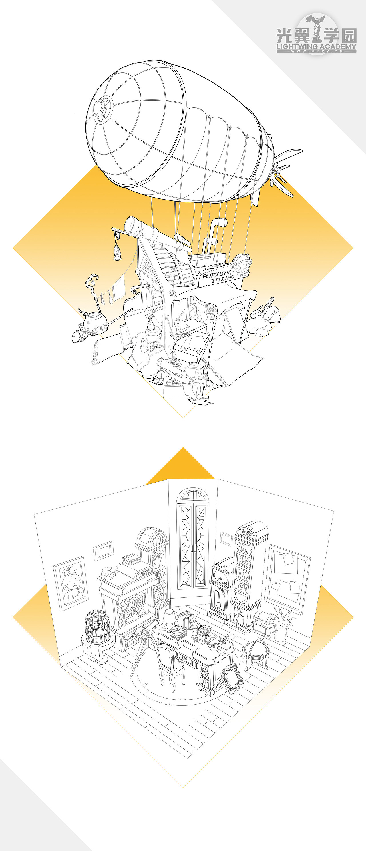 光翼场景班优秀作品集-线稿篇（二）