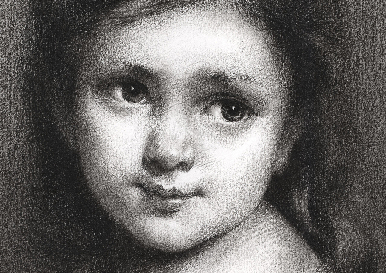 严冰《素描小女孩》（图ZMTM5NzMzMDcy） - 绘画 - 站酷设计师二水Art原创素材 - 站酷ZCOOL