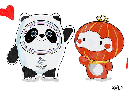 冰墩墩与雪容融