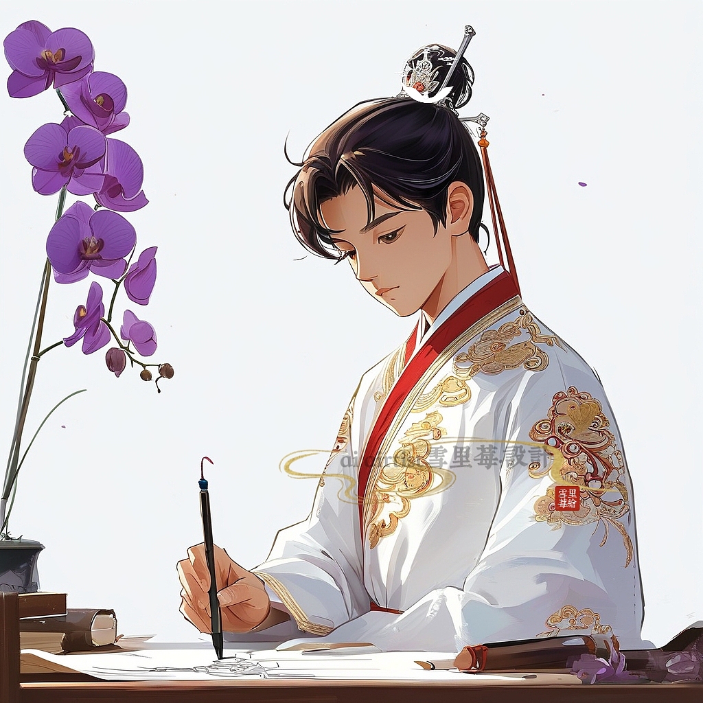 一组古风美男琴棋书画四君子形象设计（图ZMzc4NjA4MjQ4） - 新锐潮流插画 - 站酷设计师雪里莓工作室原创素材 - 站酷ZCOOL