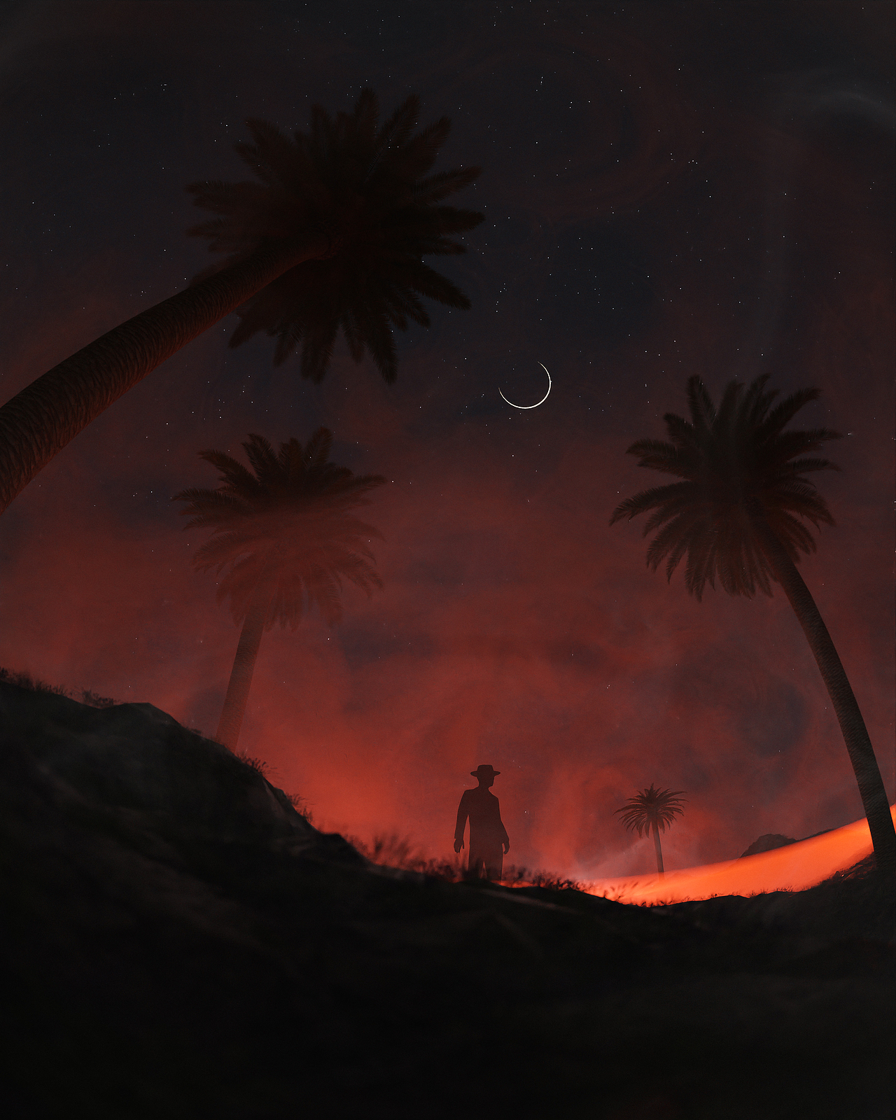 棕榈夜影（图ZMzc5OTM0NDk2） - 场景 - 站酷设计师希罗rhino原创素材 - 站酷ZCOOL