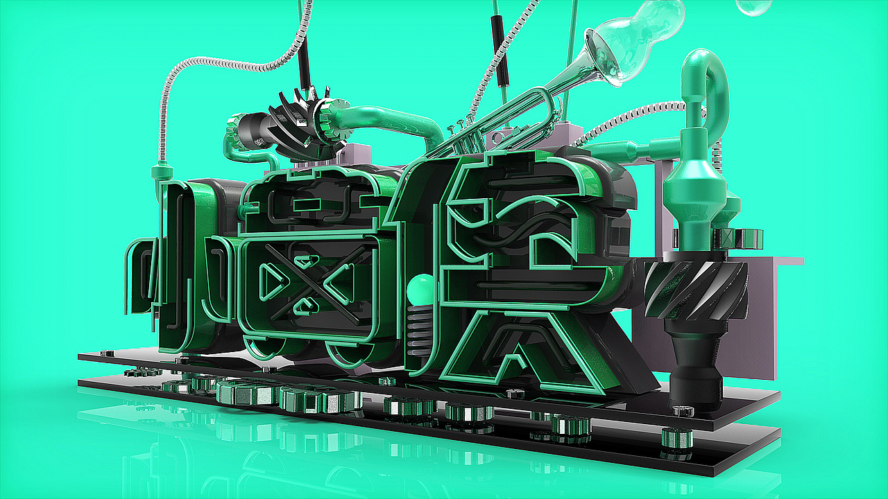 C4D自由侠字体组合练习（图ZODQ1NDUyNjA=） - 其他三维 - 站酷设计师斯巴达喵原创素材 - 站酷ZCOOL