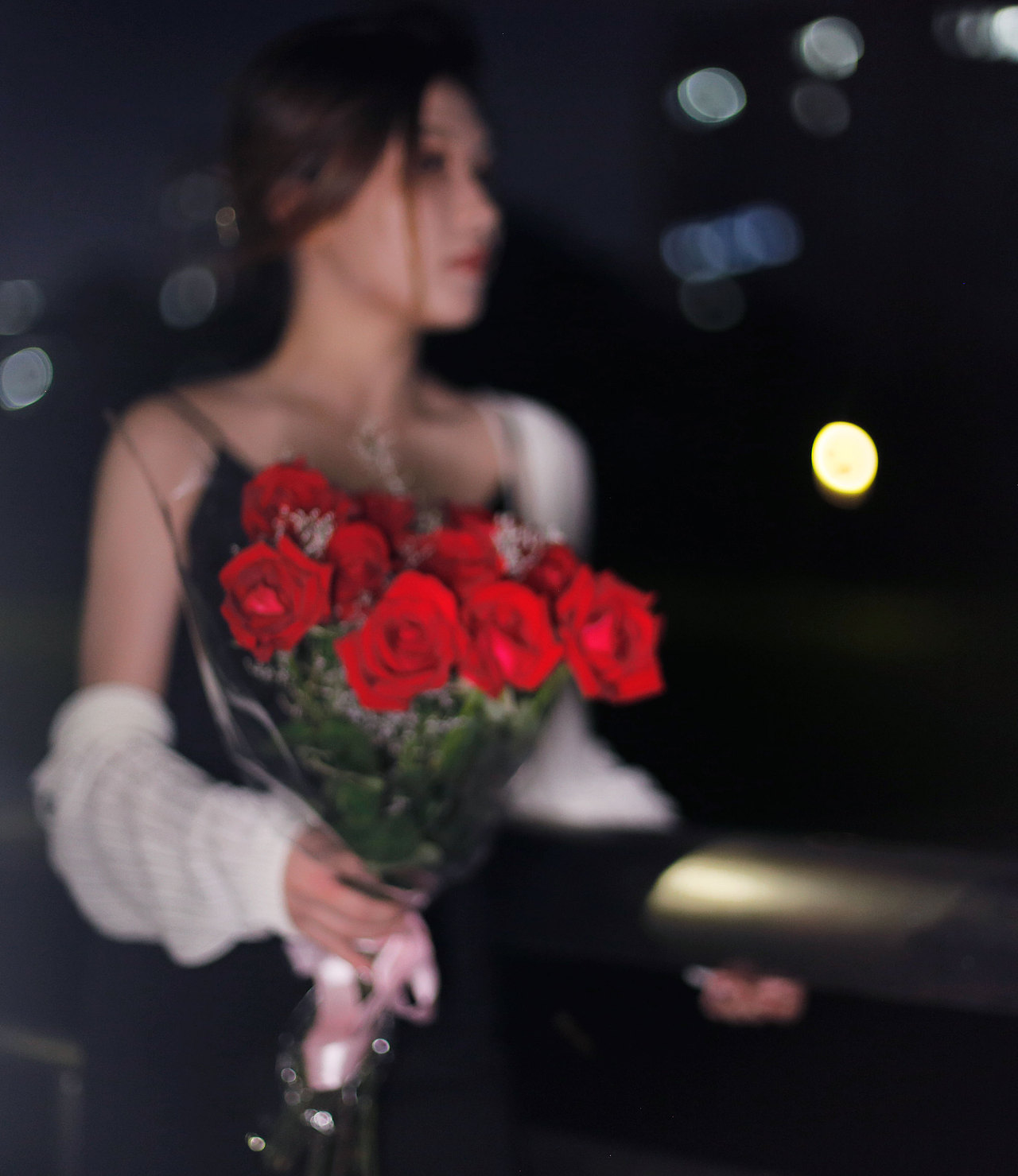 夜景人像写真 隧道风