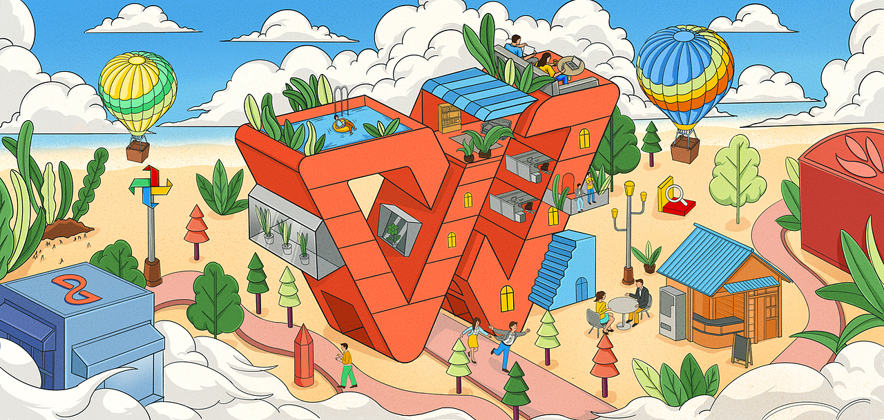 五花先森FFMR+wps品牌创意插画