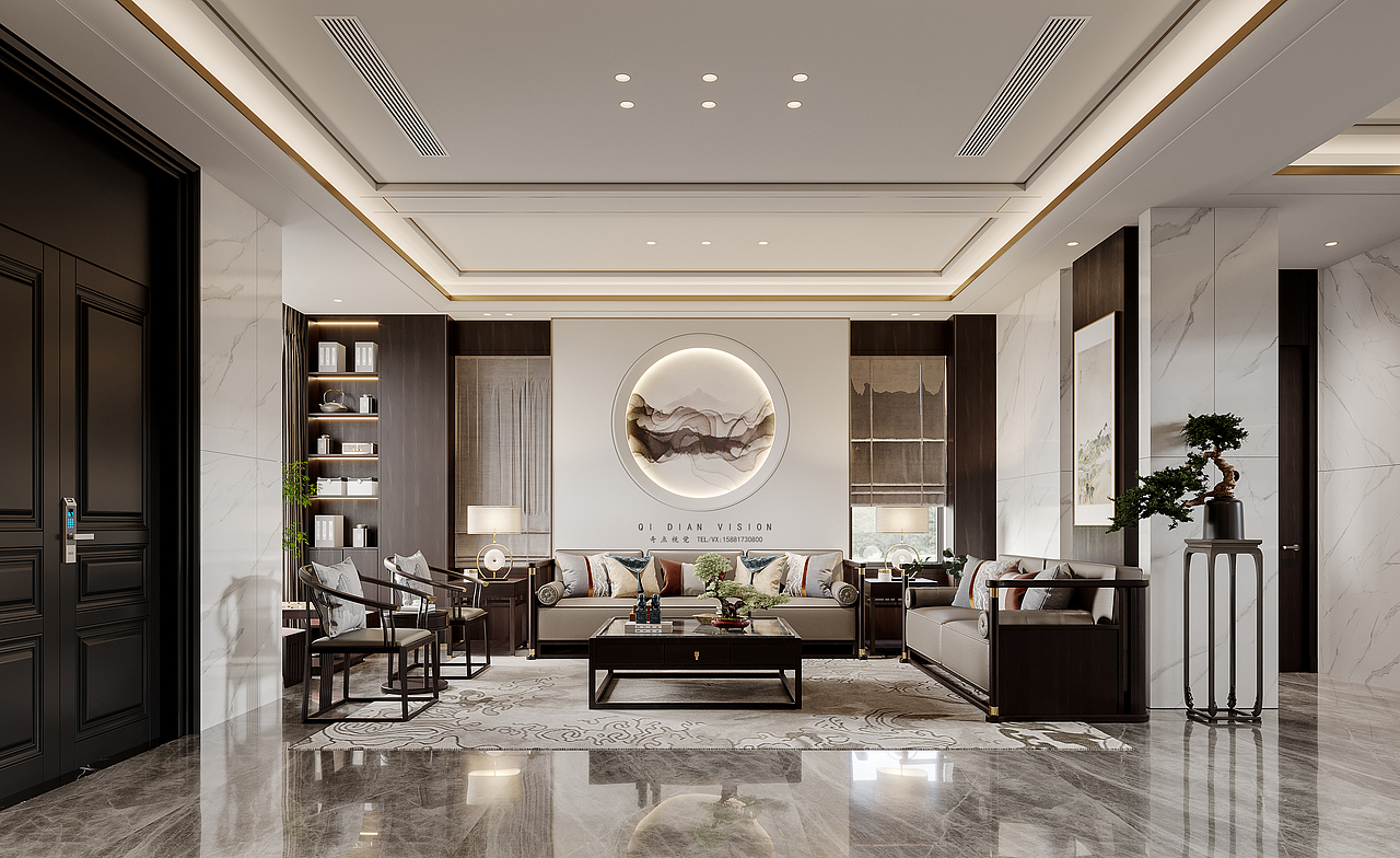 中式（图ZMjg0MjE5MTg4） - 家装设计 - 站酷设计师曹伉画图仔原创素材 - 站酷ZCOOL