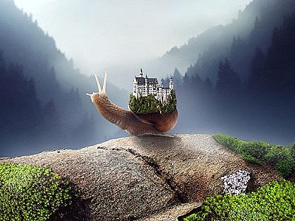 蜗牛房子创意合成海报（个人主页-ZMjQ3NDg5MjA=） - 海报 - 站酷设计师BigSweet原创素材 - 站酷ZCOOL