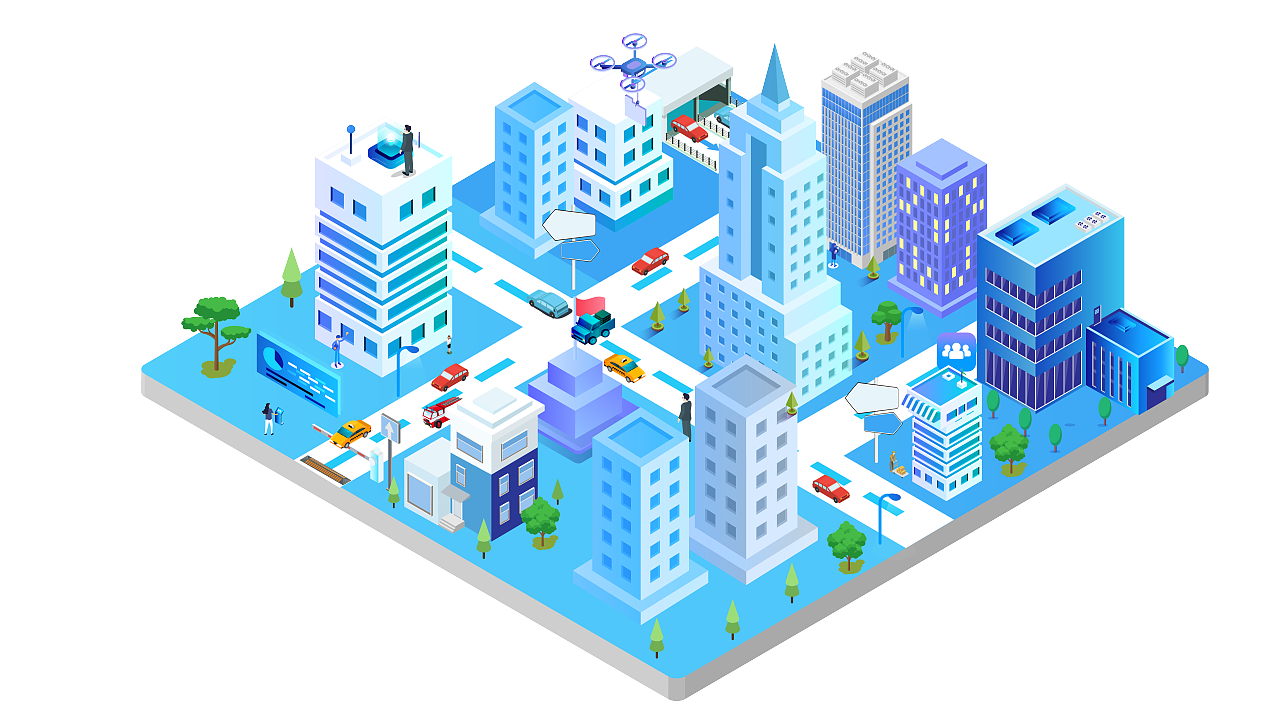智慧园区2.5d应用场景插画 - 原创作品 - 站酷(zcool)