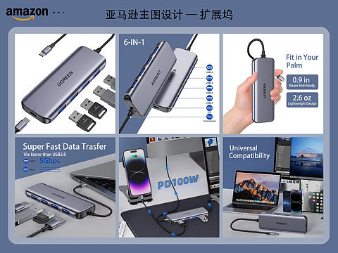 亚马逊主图、A+:扩展坞